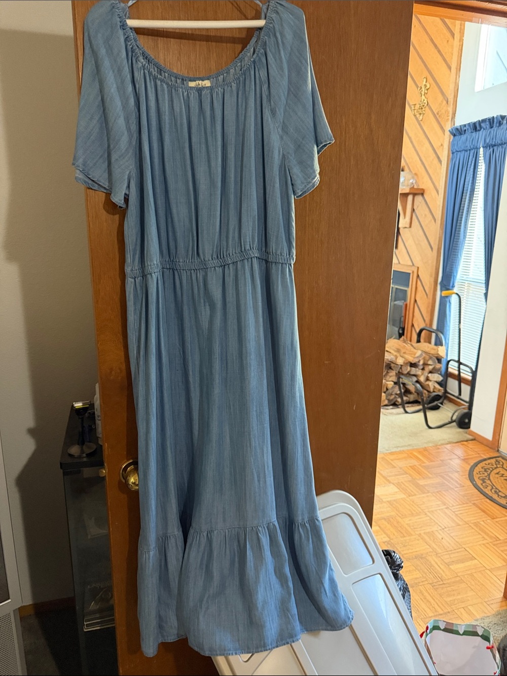Light Blue women' Peasant Maxi Dress - Casual Summer Style